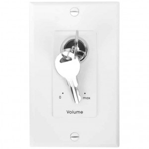 Lowell KL100-DW Keylock Series 100W Volume Control with Key Switch - White