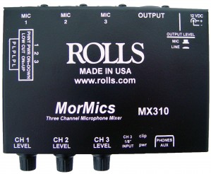 Rolls MX310 MorMics 3-Channel Mic Mixer/Combiner 