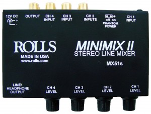 Rolls MX51s Mini-Mix II 4-Channel Stereo Line Mixer