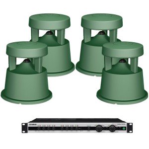 Outdoor Sound System with 4 Bose Professional FreeSpace 360P and Yamaha MA2120 Mixer Amplifier