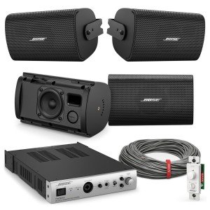 Office Sound System with 4 Bose Professional FreeSpace FS2SE Wall Mount Speakers and IZA 250-LZ Integrated Zone Amplifier