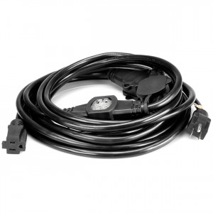 Hosa PDX-250 NEMA 5-15R to NEMA 5-15P 12 AWG Power Distribution Cord with 6 Inline Outlets - 50ft