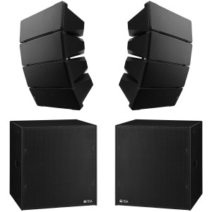 Professional Loudspeaker Package with 2 TOA HX-7 Loudspeakers and 2 FB-150 Subwoofers (Crowds up to 800)