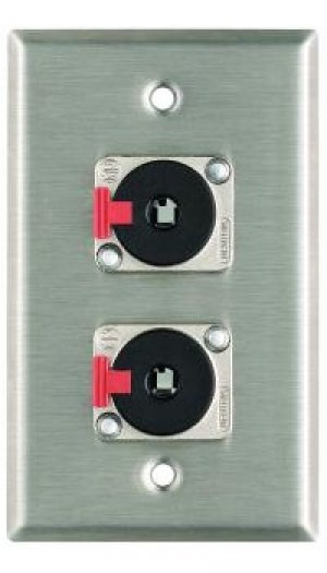ProCo WP1007 Single Gang Wall Plate with Dual Neutrik Locking TRS Connectors