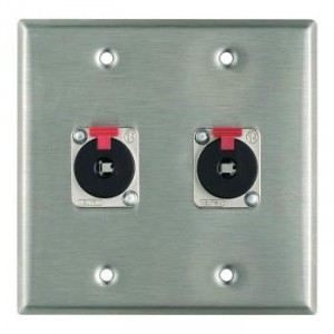 ProCo WP2021 Dual Gang Wall Plate with Dual Locking 1/4" TRS