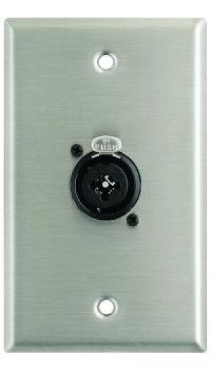 ProCo WP1062 Combo Wall Plate 1 Gang Stainless Steel with Neutrik Combo XLR Female and 1/4" TRS