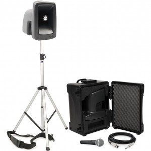 Portable Stadium Sound System with Wired Microphone, Bluetooth and 119 dB Output for Crowds of up to 1,000