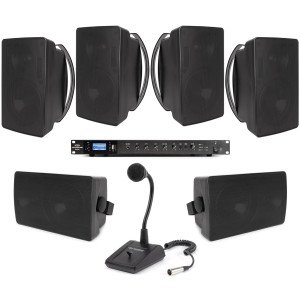 Public Address System with Outdoor Speakers, Bluetooth and Paging