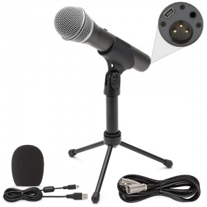 Samson Q2U Recording and Podcasting Pack with USB/XLR Dynamic Microphone and Accessories
