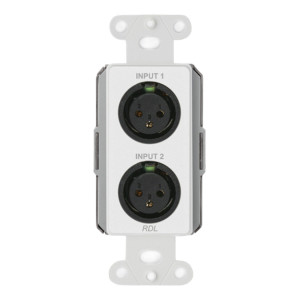 RDL D-RN22 2x2 Wall-Mounted Bi-Directional Mic/Line Dante Interface