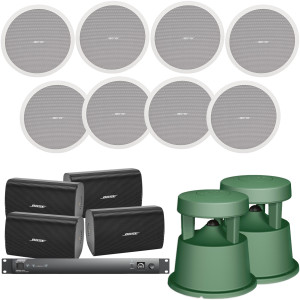 Banquet Hall and Ballroom Multi-Zone Sound System with Bose Professional FreeSpace FS Series Loudspeakers 