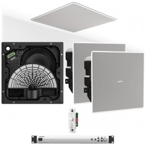 Retail Store Sound System with 4 Bose EdgeMax EM180 Premium In-Ceiling Loudspeakers and Bose IZA 2120-HZ 2-Zone Amplifier