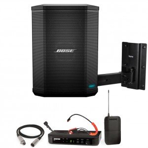Bose S1 Pro Installed Fitness Sound System Package with Bluetooth and Sweatproof Headworn Microphone