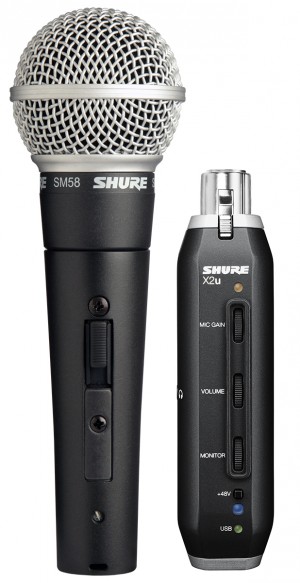 Shure SM58-X2U Dynamic Cardioid Microphone With USB Adapter