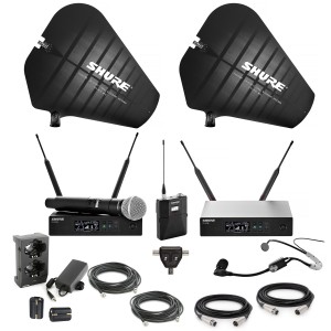Stadium Wireless Microphone System with 2 Shure QLX-D Wireless Systems with Handheld and Headset Mic