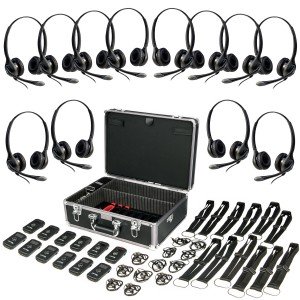 Listen Tech 12 Person ListenTALK Live Production Wireless Intercom Headset System for Moderate Noise Environments