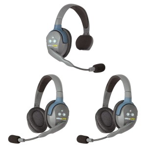Eartec UL312 UltraLITE 3 Person Wireless Headset System with Case (1 Single, 2 Doubles)