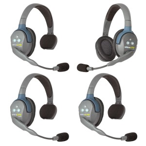 Eartec UL431 UltraLITE 4 Person Wireless Headset System with Case (3 Singles, 1 Double)