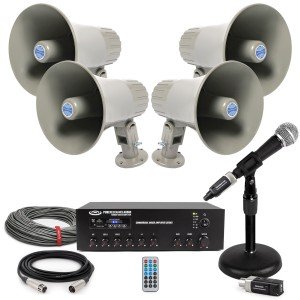 Warehouse Sound System with 4 Atlas Sound GA-15T Horns