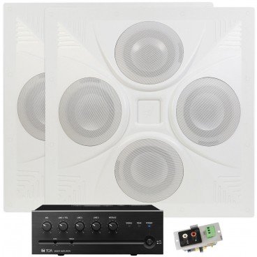 Office Sound Masking System with 2 SD4 Ceiling Speaker Arrays and TOA Mixer Amplifier