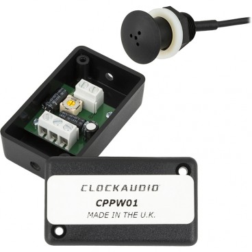 Clockaudio C007-CPPW01 Through Desk / Ceiling / Panel Mount Omni-Directional Boundary Layer Condenser Microphone - Black