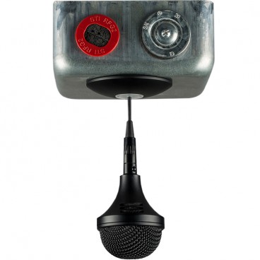 Clockaudio C303-D-P PoE Dante and AES67 Tri-Element Array Hanging Condenser Microphone - Black