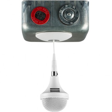 Clockaudio C303W-D-P PoE Dante and AES67 Tri-Element Array Hanging Condenser Microphone - White