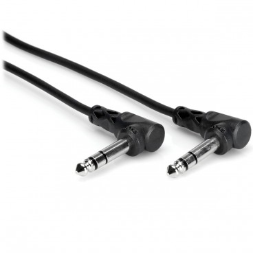 Hosa CSS-110RR Right-Angle 1/4" TRS to Right-Angle 1/4" TRS Balanced Interconnect Cable - 10ft