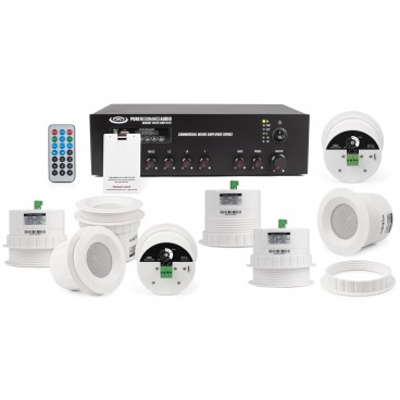 Office Sound Masking System with 8 Ceiling Speakers & Bluetooth Mixer Amplifier
