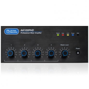 Atlas Sound AA100PHD 4-Input 100W Mixer Amplifier with Automatic System Test (PHD)