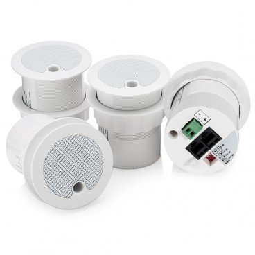 Dynasound DS1320 Qt Active Emitter Fusion Edition Sound Masking Speakers (4 Pack with Terminal Block Connectors) Plenum-Rated UL 2043 Listed