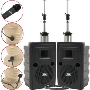 Anchor Audio Liberty COMP 2 Deluxe Package Portable Sound System with Built-in Bluetooth, 2 Speakers and 2 Wireless Microphones