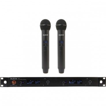 Audix AP42 OM5 Dual Channel Wireless Microphone System with R42 True Diversity Receiver and 2 H60/OM5 Handheld Transmitters