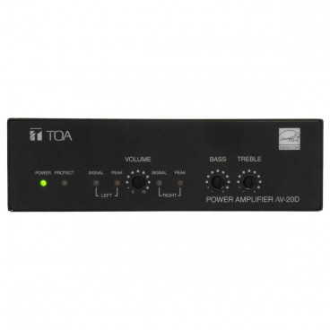 TOA AV-20D Compact Plenum Rated 2-Channel Micro Power Amplifier