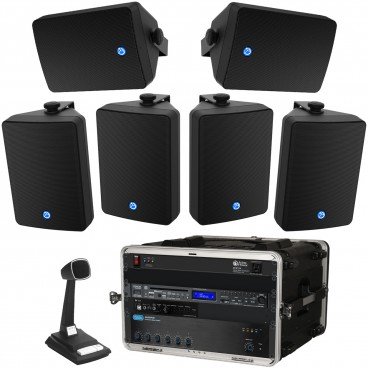 All-Weather Commercial Music PA Sound System with Bluetooth, Paging and Message Repeater