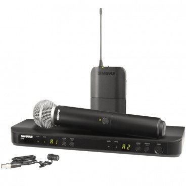 Shure BLX1288/W85 Dual Channel Wireless Combo Microphone System with BLX2/SM58 Handheld and WL185 Lavalier
