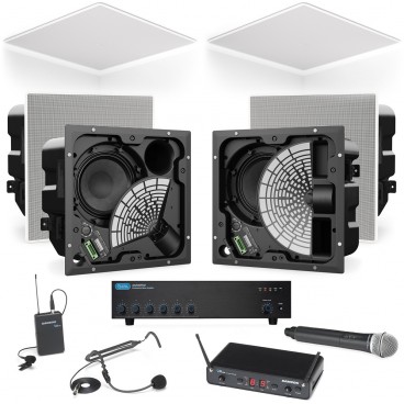 Conference Room Sound System with 6 Bose EdgeMax Premium In-Ceiling Loudspeakers with Wireless Microphone System