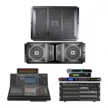 Church Sound System with 6 JBL VerTec Series Speakers Yamaha CL1 Mixer and Rio3224-D Interface