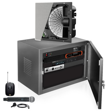 Teleconference Room Sound System with Bose Professional EdgeMax EM180 Premium In-Ceiling Loudspeaker and FreeSpace IZA 190-HZ Zone Amplifier