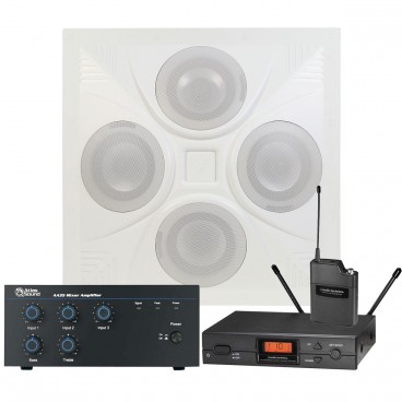 Wireless Classroom Sound System with Ceiling Speaker, Atlas Sound AA35 Mixer Amplifier and Audio-Technica Wireless Microphone