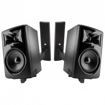 Classroom AV Powered Speaker Package with JBL 308PMKII 8" Monitors and Wall Brackets