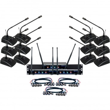 VocoPro Digital-Conference-12 12-Channel UHF Wireless Conference Microphone System