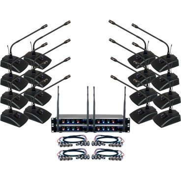 VocoPro Digital-Conference-16 16-Channel UHF Wireless Conference Microphone System