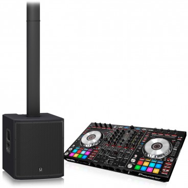 DJ Equipment Package with Turbosound iNSPIRE iP2000 Powered Column Loudspeaker System and Pioneer DDJ-SX2 Controller