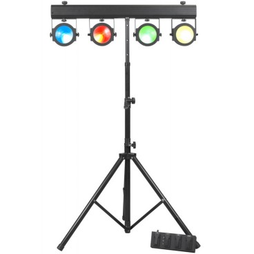 American DJ Dotz TPar System with 4 Tri COB LED Wash Lights, Stand, Remote and Footswitch