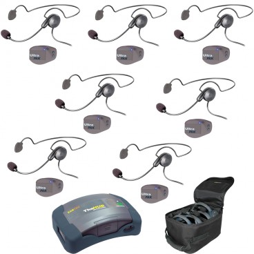 Eartec UPCYB7 UltraPAK 7-Person Wireless HUB Intercom System with Cyber Headsets
