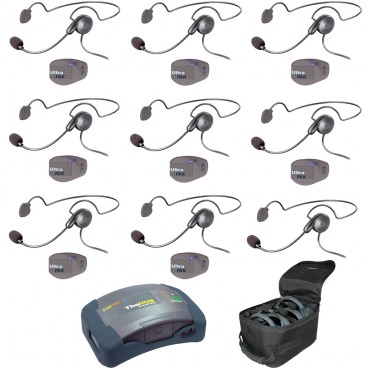 Eartec UPCYB9 UltraPAK 9-Person Wireless HUB Intercom System with Cyber Headsets
