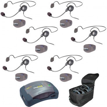 Eartec UPCYB6 UltraPAK 6-Person Wireless HUB Intercom System with Cyber Headsets