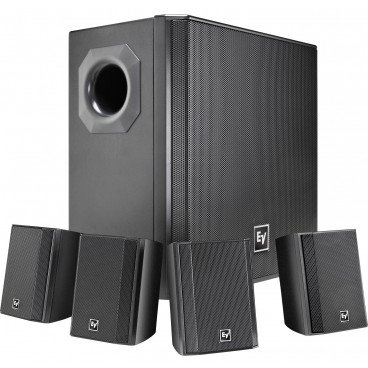 Electro-Voice EVID S44 Compact Full-Range Surface Mount Loudspeaker System with 4 EVID 2.1 Satellite Speakers and EVID 40 Subwoofer