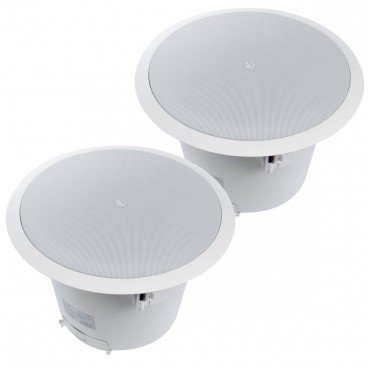 Atlas Sound FAP82T 8" Strategy II Series Coaxial In-Ceiling Loudspeaker with 60W 70/100V Transformer - Pair 